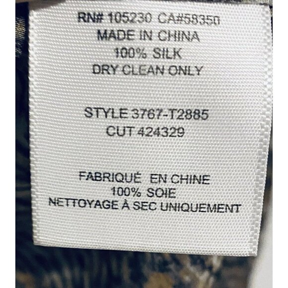 Joie Top Womens Medium Brown Print Sheer Silk Tassel Tie Peasant Flowy Boho - Picture 5 of 6